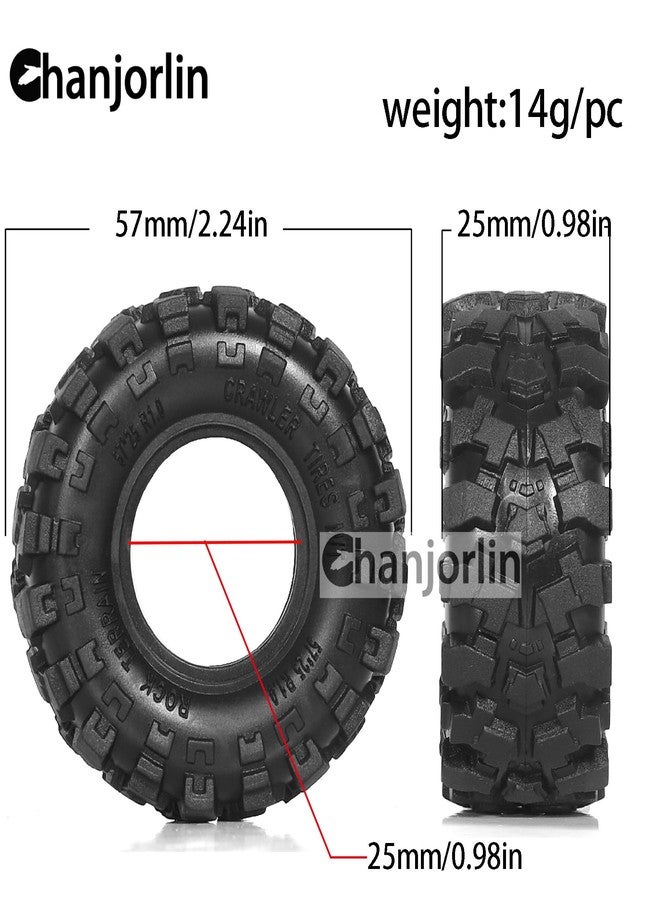 Chanjorlin 1.0 RC Crawler Tires 1/24 1/18 All Terrain Super Soft Sticky Rubber Mud Slingers Tyres For 1:24 1:18 Rock Crawler Car Axial SCX24 FMS AX24 FCX18 FCX24 TRX4M 1.0" Beadlock wheels Rim 4PCS - Image 2